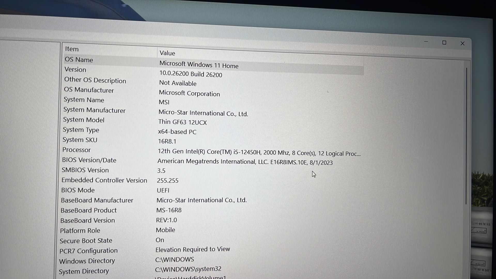 Selling MSI Thin GF63 12UCX