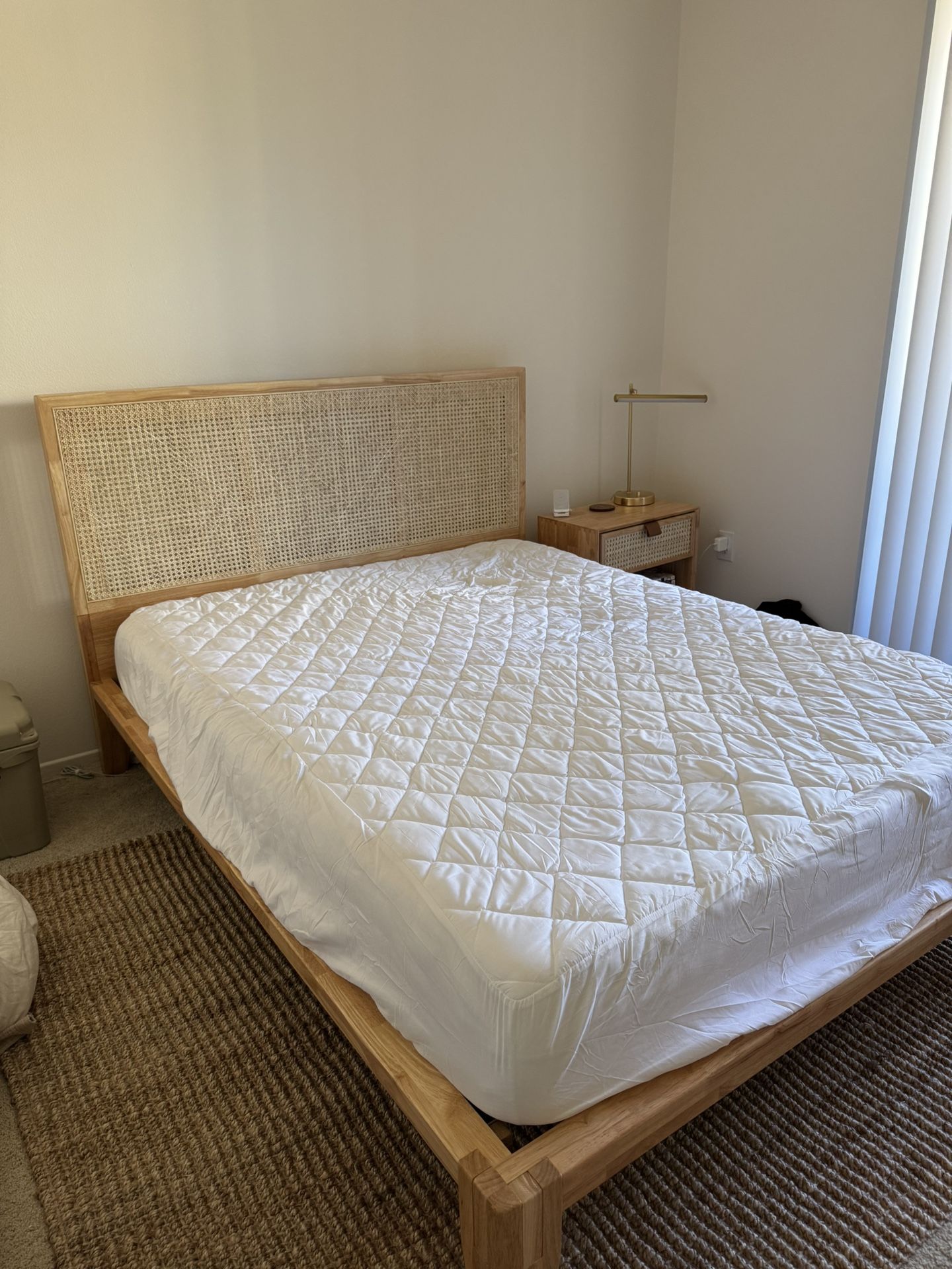 Silk & Snow Rattan Queen Bed Frame