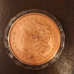 1893s Morgan Dollar Copper Round In Plastic Case 