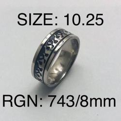 Stainless Steel Ring Band For Men & Women: Size-10.25/RGN-743
