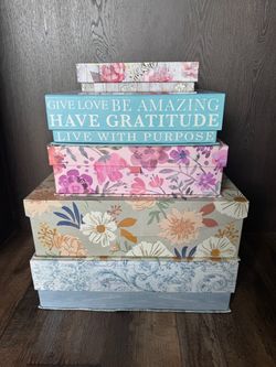 Set of 5 Decorative Storage Boxes