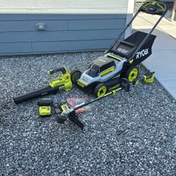Ryobi Mower, Blower, String Trimmer Including Battery