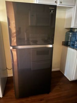 Dark grey Samsung refrigerator