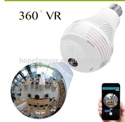 Wireless indoor/outdoor hidden spy camera 360 degree wifi light bulb for personal security