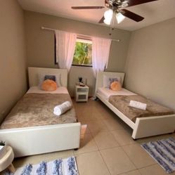 2 Twin  Size Bed Frames With 2 Mattress Set All New Furniture Free Delivery Free Installed Christmas Special.  