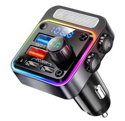Nulaxy 54W Bluetooth 5.3 Car Adapter, FM Transmitter 4-Port Fast Charging