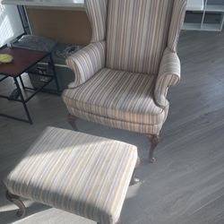 Wingback Chair With Matching Ottoman