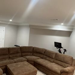 Light Brown Suede Sectional