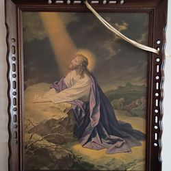 Very Vintage Jesus Print. In High Quality Wood Framing.
