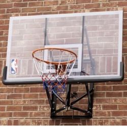 NBA Official 54” Wall-Mounted Basketball Hoop Polycarbonate Backboard