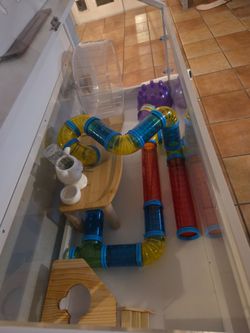 Hamster cabinet/cage with supplies