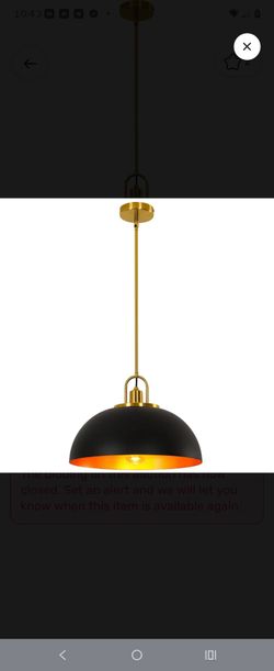 Modern Industrial Pendant Light – Black & Gold Statement Fixture