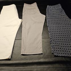 Womens Size 12 Capri Pants-3 Pairs $15.00 For All