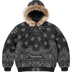 Supreme Black Bandana Jacquard Denim Jacket