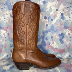 SAS BootMakers Vintage San Antonio Western Cowboy Boots Brown Leather Size 10.5B
