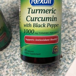 3 Unopened Bottles Of Turmeric Curcumin With Black Pepper 