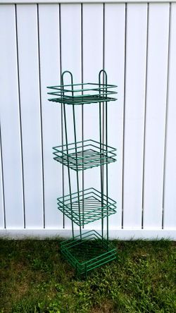 Green metal shelving