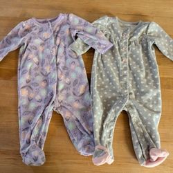 Baby Girl  Fleece Pajamas 3-6 Months