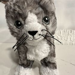 IKEA Kitty Cat Plush Stuffed Animal Soft Toy Gray White Lilleplutt (A17)