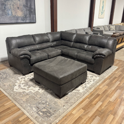Black Sectional Sofa with Ottoman 🚛 Delivery Available