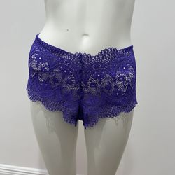 New with Tags Victoria Secret  Purple Cheeky Culotte - Boy Shorts Sz L