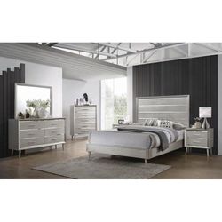 Modern Designer Bedroom Set – EQ3 Milo Canopy Bed + Coaster Ramon Collection