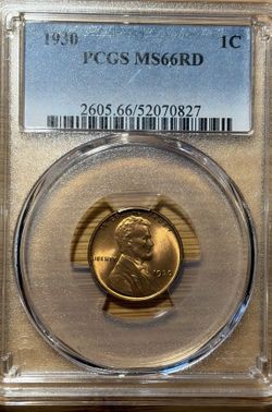 GORGEOUS 1930 PCGS GRADED MS66 RED LINCOLN WHEAT CENT!! LOOK!