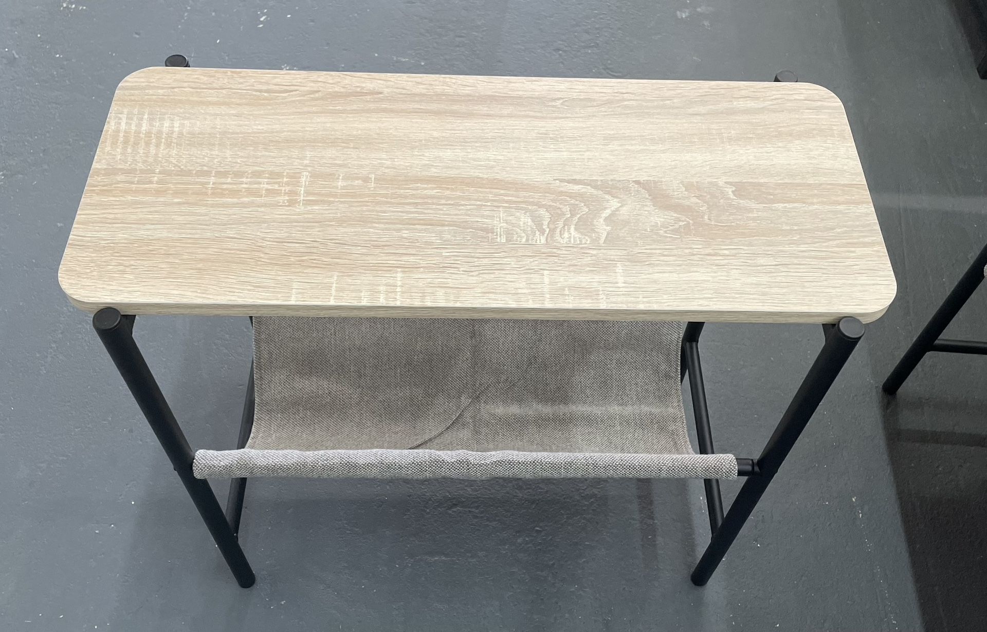 Side/end Table W/ Fabric Storage Basket