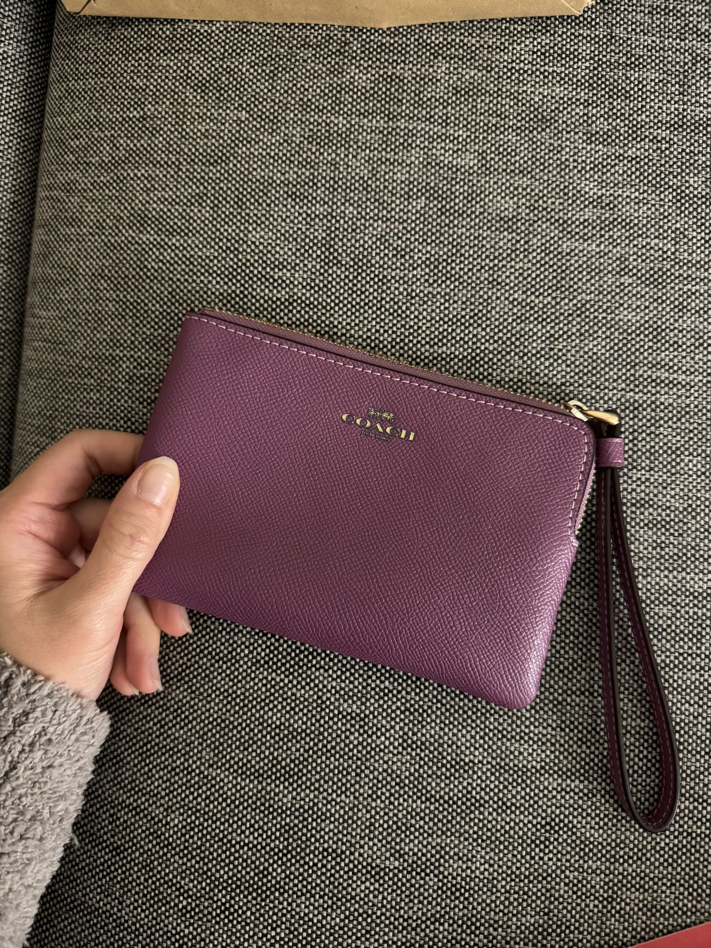 Purple Coach Wristlet Wrist Wallet