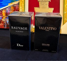 Dior Sauvage EDP + Valentino Born in Roma Rockstud Noir 100 ML / 3.4 FL OZ | NEW SEALED