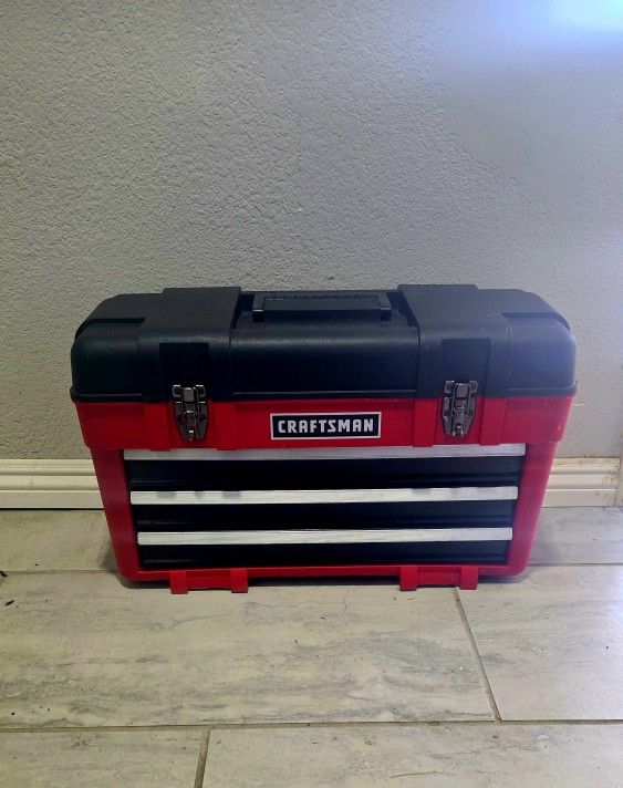 Craftsman 3 Drawer Plastic Tool Box With Metal Drawers