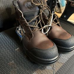 Genuine, leather, steel toe boots
