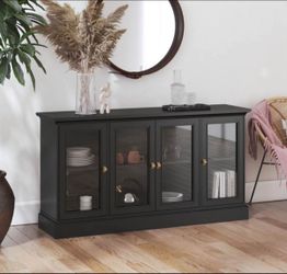 Everywhere Console for 65" TVs, Black Oak