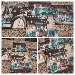 Bar-Themed Placemat and Coaster Set