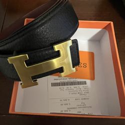 Hermes “H” leather belt 