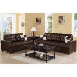 Brown Sofa And Love Seat Set 