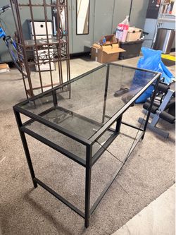 Glass Desk with Black Frame