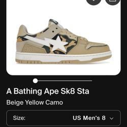 Bape Sta Shoes Size 8