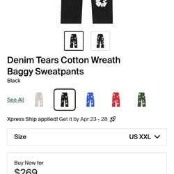 REAL black N White Denim Tear Sweats 