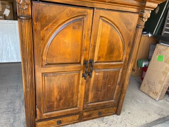 Old vintage wardrobe (2 pieces ) on 1 heavy duty