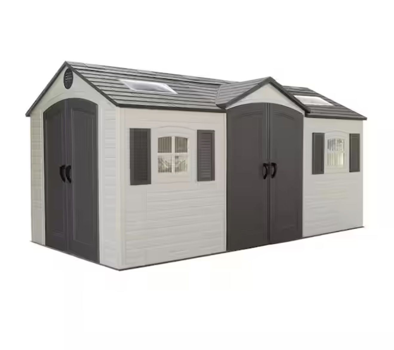 Lifetime 15 ft. x 8 ft. Resin Double Door, Dual Entry Storage Shed (109 sq. ft.)