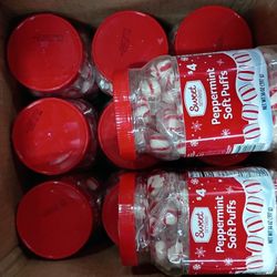 Box Of 11 Containers Of Peppermint Soft Puffs $20