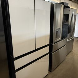 ❄️ NEW Samsung BESPOKE 29 cuft 4-Door French Door Smart Refrigerator w Beverage Center White Glass