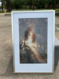 Large Framed Abstract Wall Art Print – Modern Decor