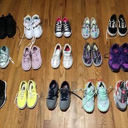 15 Pairs Of Shoes 5 Nike 4 Vans 2 Converse 1 Under Armour 1 Skechers 1 Champion 1 Reebok All  $180