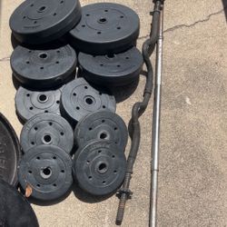 Vinyl  Weights With Barbells