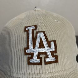New Era 9Twenty Los Angeles Dodgers Beige Corduroy Hat Adjustable