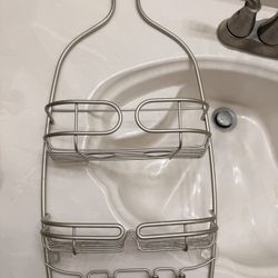 Over-the-Door Shower Caddy, 2-Tier Bathroom Organizer Rack with Hooks