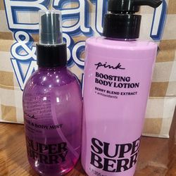 Pink Super Berry Body Mist And Lotion Set 