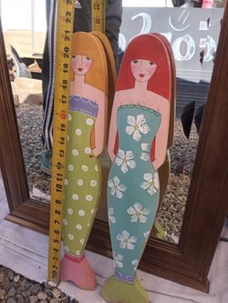 Hand Crafted Wooden Mermaids. Pick Them Un In Escondido Near Toyota Both For $20.00